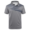 thumbnail image 4 of SGFCWSX Mens Polo Shirts Short Sleeve Quick-Dry Solid Slim Fit Casual Golf Shirts for Men Gray Size 4XL, 4 of 5