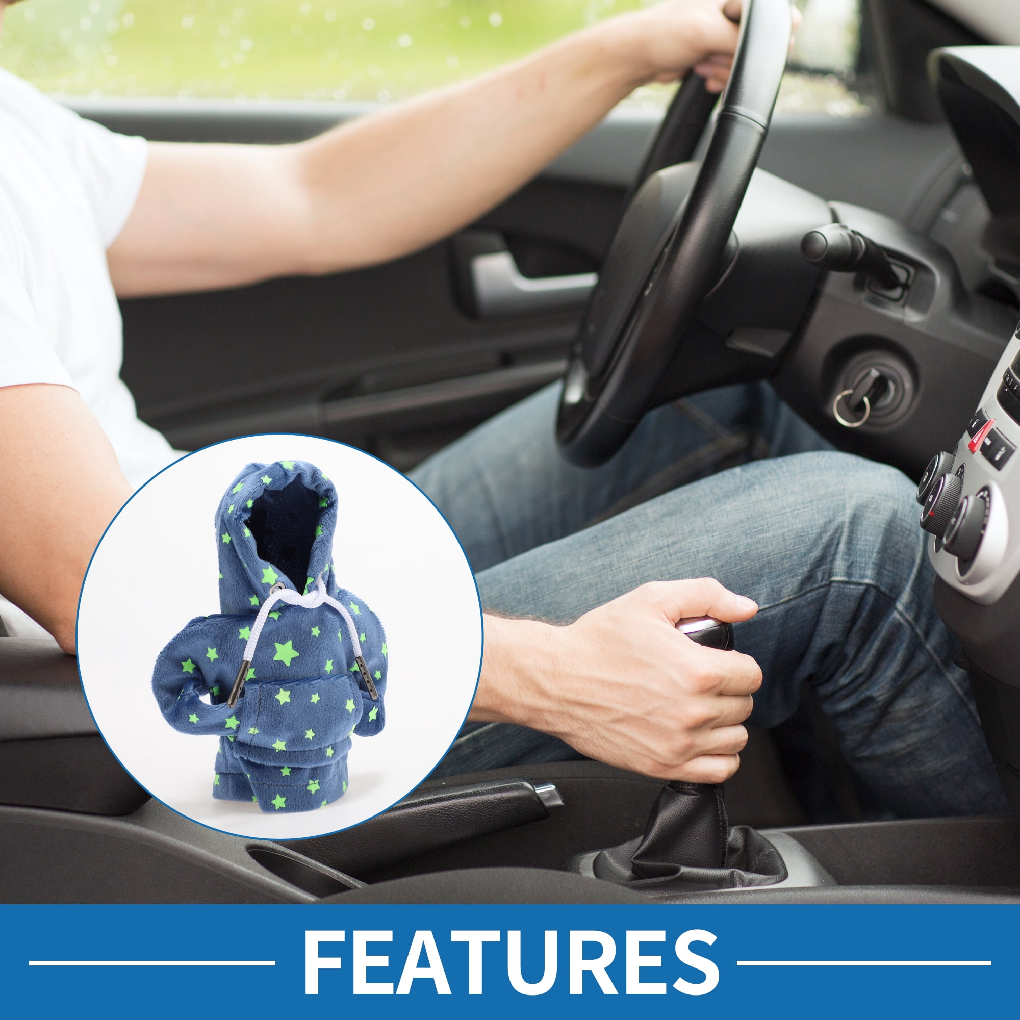 Unique Bargains Universal Shift Knob Cover Star Glow in the Dark for Car RV Truck Blue