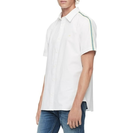 Calvin Klein Short Sleeve Shorts - Shoulder Stripe Short-Sleeve Shirt