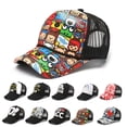 thumbnail image 2 of gorra de béisbol para niños adultos gorra de béisbol para niños dibujos animados animación sombrero sombra primavera otoño gorra hip hop gorra ajustada hola suerte unisex, 2 of 2