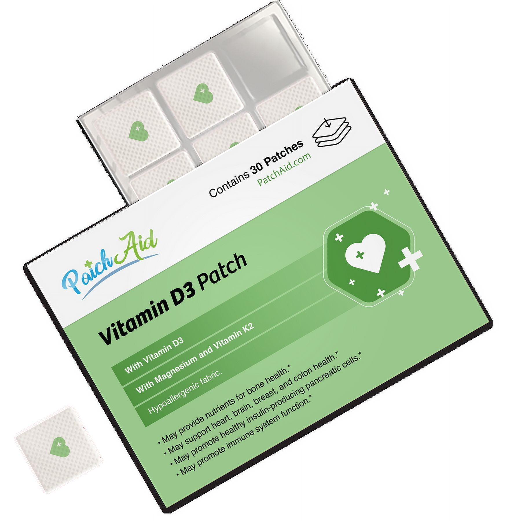 Vitamin D3 with K2 Vitamin Patch by PatchAid Size: 1-Month Supply