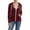 Burgundy, variant on Women's Zip Up Hoodies Long Sleeve Solid Color Classic Fit Sweatshirts Jackets Streetwear Tops