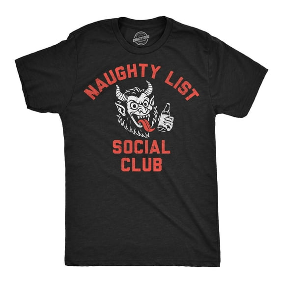 Mens Funny T Shirts Naughty List Social Club Sarcastic Christmas Graphic Novelty Tee For Men Graphic Tees