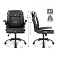 thumbnail image 2 of Office Mid Back Chair Adjustable Desk Chair Executive Comfortable PU Leather Ergonomic Gaming Back Support Home Computer with Flip-up Armrest Swivel Wheels, Black, 2 of 5