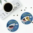 thumbnail image 5 of Disketp Great White Shark Funny Coasters,6 Pcs Leather Coasters With Holder, Perfect Housewarming Hostess Gifts,Protect Furniture From Water Marks Scratch And Damage, 5 of 9