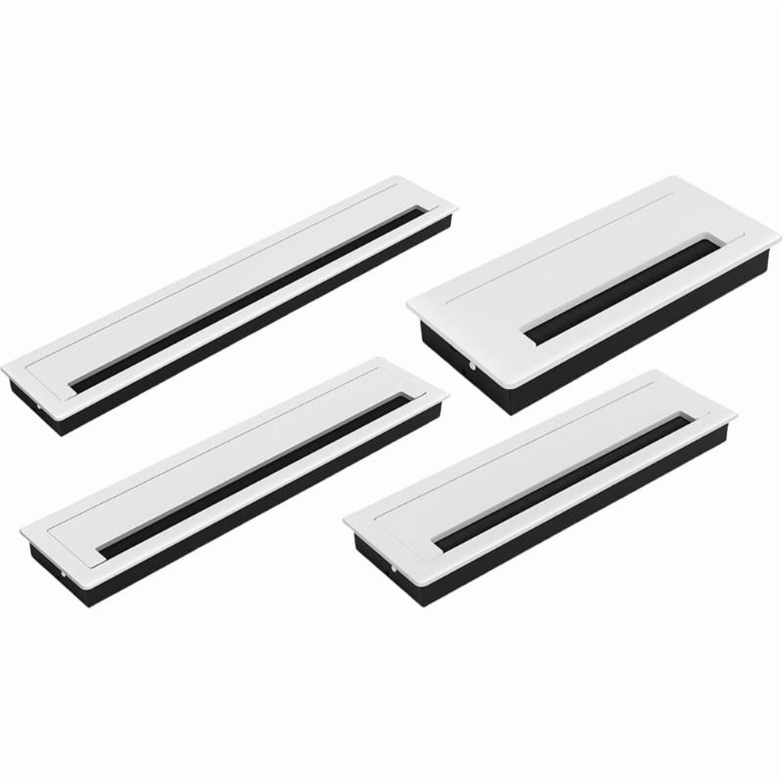 Thickening Desk Cable Management Grommets with Brush Homes Office Cord Organizer Inserts Rectangle Cable Hole Covers