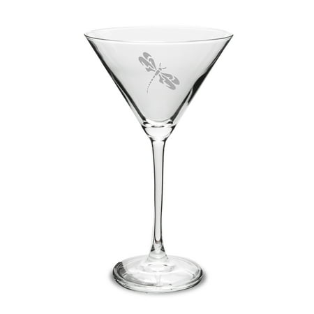 

Dragonfly Deep Etched Martini Glass