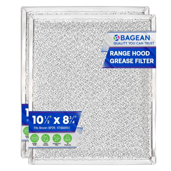 Range Hood Filter Replacement for BP29 97006931 Broan Range Hood Filter 10.5 x 8.75 Inch - Kitchen Exhaust Fan Mesh Grease Filter for Range Hood - Filters Air in Stove Hood Vent Filter (2-Pack)