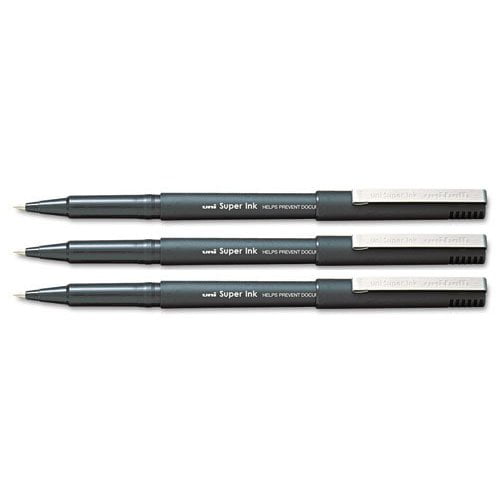 uni-ball Stick Micro Point Roller Ball Pens, 3 Black Ink Pens (60151)