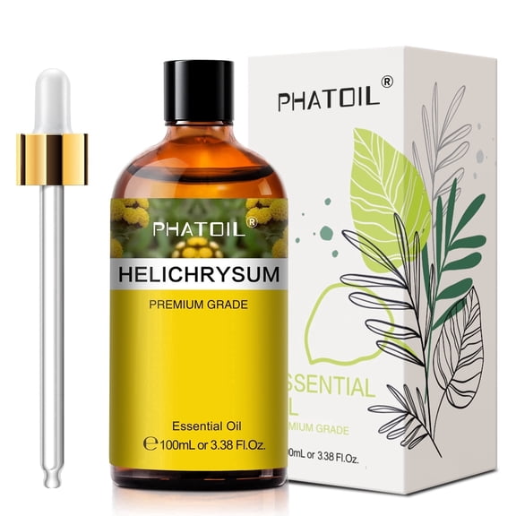PHATOIL Helichrysum Essential Oil 100ML, Undiluted Oil for Diffusers, Facial Skin Care, Repair Massage, DIY Candle Soap Bath Bomb Making