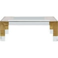 thumbnail image 3 of Meridian Furniture Casper Rectangular Glass Top Coffee Table in Gold, 3 of 4