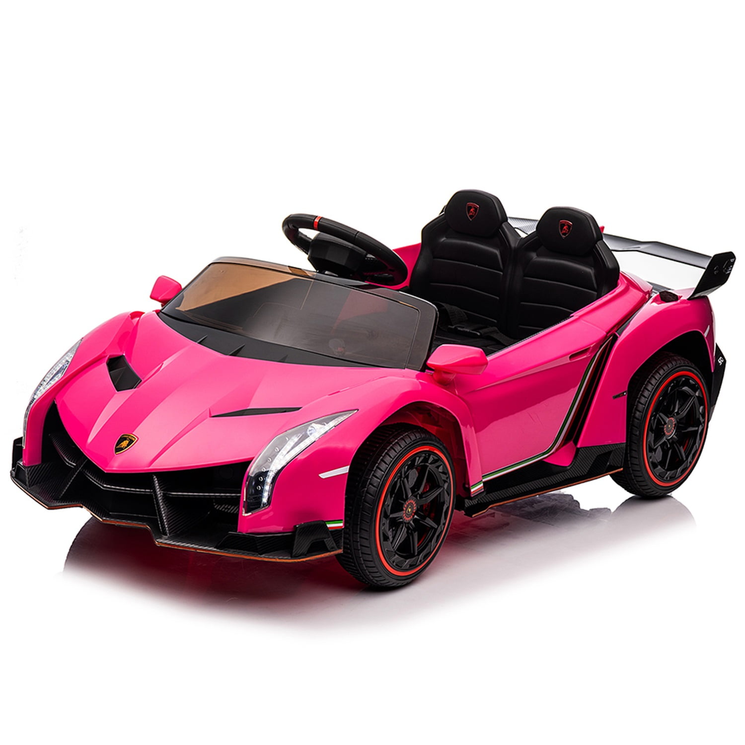 CIPACHO Licensed Lamborghini Poison Small Dual Drive 12V Powered Ride Ons Sports Car with 2.4G Remote Control, Pink CIPACHO Licensed Lamborghini Poison Small Dual Drive 12V Powered Ride Ons Sports Car with 2.4G Remote Control, Pink