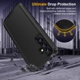 thumbnail image 2 of FABEN-Anshow Heavy Duty Case for Samsung Galaxy S23 FE, Military Grade Shockproof Rugged 3 Layer Hard Protective Cover Dustproof Durable Impact-Absorbing Design with Port Protection, Black, 2 of 4