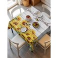 thumbnail image 2 of Sunflower Suqare Tablecloth - 54 x 54 Inch, Yellow Summer Botanical Farmhouse Floral Wooden Waterproof & StainResistant Tablecloth, Washable Oil-proof Table Cover for Dining/Party/Wedding/Buffet, 2 of 9