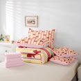thumbnail image 6 of Manfei Kawaii Bowknot 7-Piece Twin Bedding,Cute Red Bow Bedding Comforter Set,Pink Reversible, 6 of 7