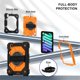 thumbnail image 3 of Funda Resistente a Golpes para iPad A16 11th / iPad A16 10th, Funda Protectora de Silicona Anti-caída + Capa de PC con Asa Giratoria de 360°, Correa para el Hombro, Naranja, para iPad A16 11th/10th, 3 of 8