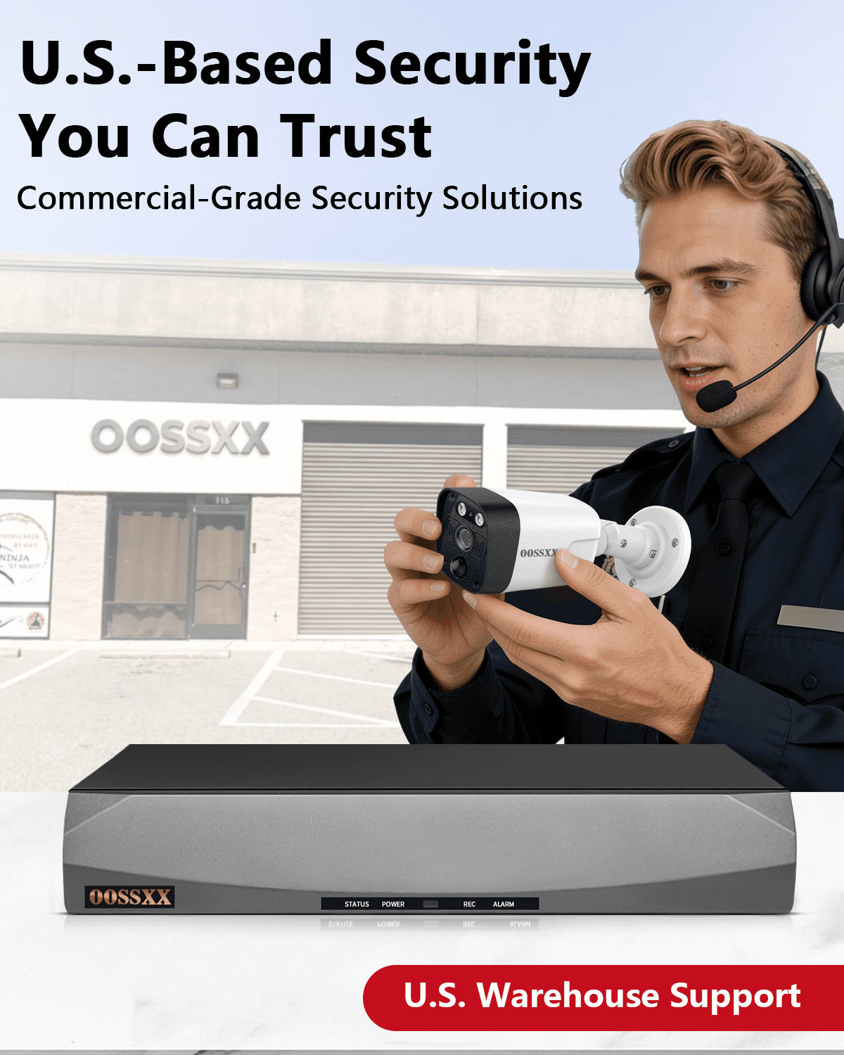 OOSSXX 4K PoE Security Camera System, 4 Cameras 8 Channel NVR System without HDD