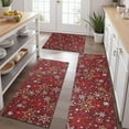 thumbnail image 2 of Red Christmas Snowflake Pattern Kitchen Rugs Sets Of 3,Kitchen Runner Rugs Non Skid Washable,Decorative Kitchen Floor Mats for Kitchen,Sink,Laundry,17"x30"+ 17"x47" + 17"x59", 2 of 6