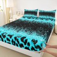 thumbnail image 3 of Homewish Cheetah Print Girl Boy 4pcs Bed Sheets,Black Blue King Sheets,Bling Glitter Super Cozy Sheet Set,Microfiber Bedroom Decor, 3 of 7