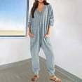thumbnail image 2 of One Piece Jumpsuits for Women Casual Loose Jumpsuits Long Sleeve V Neck Oversized Casual Rompers, 2 of 5