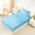 thumbnail image 4 of Feelyou Blue Spider Web Twin Sheets, Horror Halloween Spider Bedding, 3 Pieces, 1 Flat Sheet, 1 Fitted Sheet and 1 Pillowcase, 4 of 5