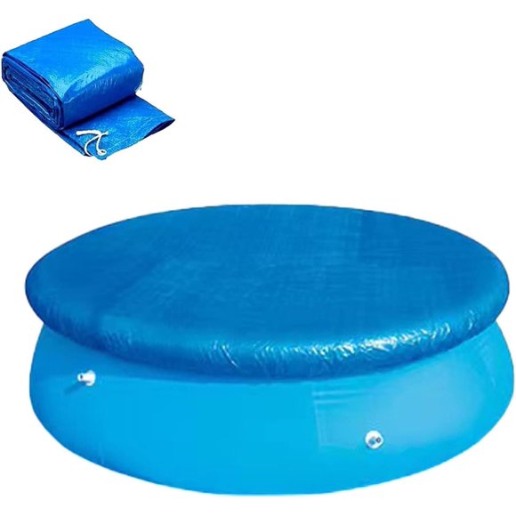 SHSLING Round Pool Cover,6/8/10/12/15 Ft Pool Cover for Inflatable Pool,Round Inflatable Swimming Pool Cover with Drawstring ,for Round Inflatable Swimming Pools, Hot Tub Dustproof Cover