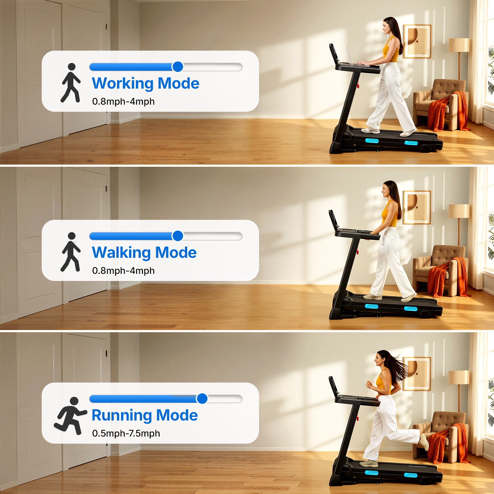 Merach 2.5HP Folding Treadmill with Incline photo 5