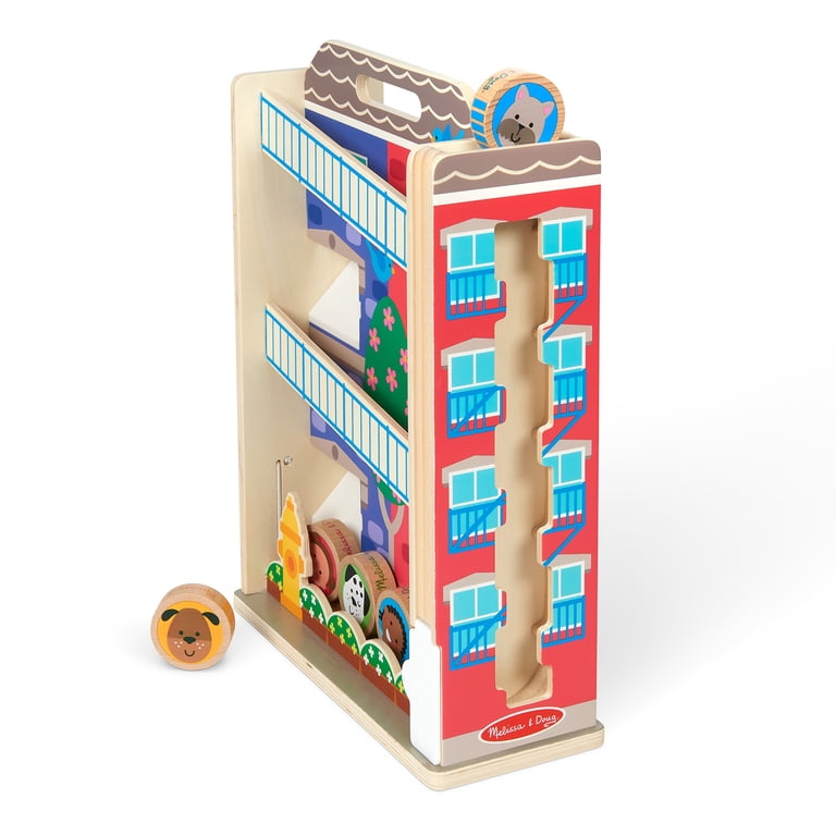Melissa & Doug GO Tots Wooden Town House Tumble, 6 Disks photo 4