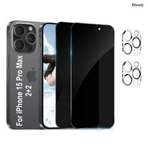 [2 2Pack]For iphone 15 Pro Max Screen Protector and Camera Lens Film[Privacy Tempered Glass Protector][9H Hardness][No-Bubble][3D Full Coverage]for iphone 15 Pro Max(6.7")