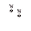 thumbnail image 2 of Delight Jewelry Silvertone Soccer ball Silvertone Antiqued Butterfly Post Earrings, 2 of 4