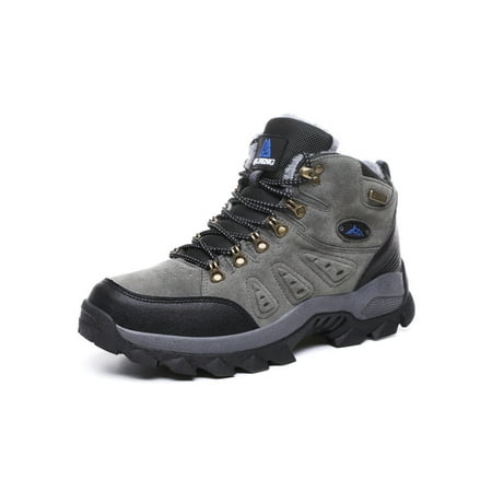 

Welliumy Unisex Work Boots Non-slip Athletic Sneakers Outdoor Hiking Boot Trekking Sport Shoes Camping Breathable Lace Up Gray With Lined 11