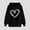 Black, variant on Women's Hoodies Casual Heart Print Hooded Sweatshirt Fall Winter Drop Shoulder Sleeve Long Sleeve Sweatshirt Loose Pullover Sweatshirts Tops