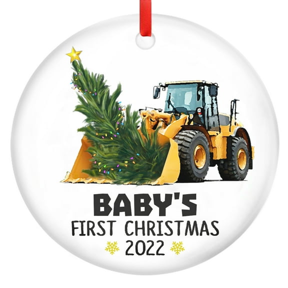 Baby First Christmas Ornament 2022, Newborn Baby Boy, Girl Christmas Ornament Gifts, First Time Mom, Dad Gift, Pregnancy Gifts, Christmas Decorations Dump Truck Ceramic Ornament