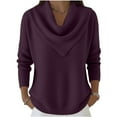 thumbnail image 2 of Yigetop Chandail à Col Roulé pour Femmes, Chandail à Col Roulé Surdimensionné pour Femmes, Mode Automne Hiver, Chandail à Manches Longues Tendance, Chandails d'Hiver pour Femmes, Violet 4TG, 2 of 5