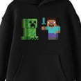 thumbnail image 2 of Minecraft Steve & Creeper Long Sleeve Youth Black Hooded Sweatshirt-Large, 2 of 4