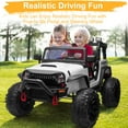 thumbnail image 2 of JOYMOR 2 Seat Ride on Car with Remote Control, 12V Electric Vehicle with Spring Suspension, Music, LED Lights,White, 2 of 8
