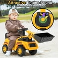 thumbnail image 4 of Costway Kids Ride on Bulldozer with Adjustable Bucket Engine Sound Excavator Digger Toy, 4 of 9