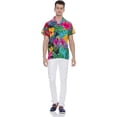 thumbnail image 4 of Stylore Men's Hawaiian Shirt Short-Sleeve Button-Down Bright Big Hibiscus Multi 5XL, 4 of 6