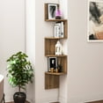 thumbnail image 2 of Desaldo 61" Tall Modern Wood Floating Shelf Walnut Veneer 4 Shelf, 2 of 5