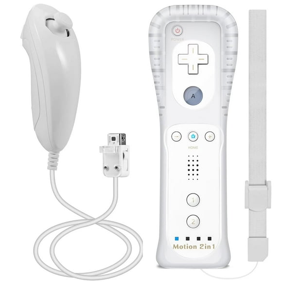 Control Remoto Compatible con Wii/Wii U, Control de Juego Motion Plus con Nunchuck para Consola Wii