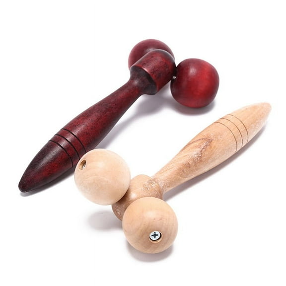 wooden ball roller massager tool reflexology hand face body relax random colorAL