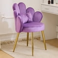thumbnail image 1 of AOJDVE Petal Makeup Vanity Chair with Back Flower Cute Girls Desk Chair Comfy No Wheels, 1 of 8