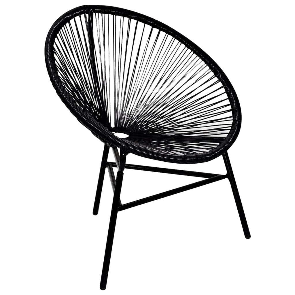 Patio Moon Chair Poly Rattan Black Home Furniture