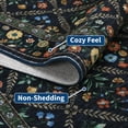 thumbnail image 4 of 9x12 Floral Print Area Rugs Bordered Rug, Machine Washable Rug Modern Striped Low Pile Rug Carpet with Non-Slip Backing, Stain-Resistant Farmhouse Rugs for Living Room Bedroom Home Office, Blue, 4 of 9