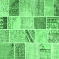 thumbnail image 1 of Ahgly Company Indoor Square Patchwork Emerald Green Transitional Area Rugs, 3' Square, 1 of 4