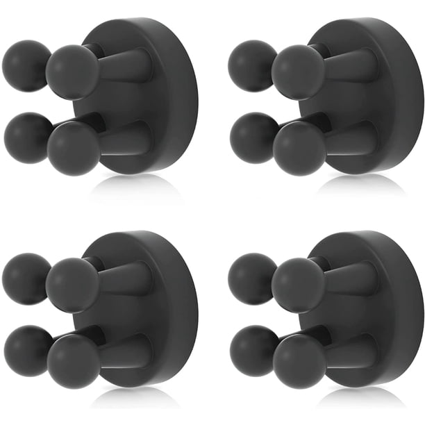 Portacepillos de dientes de silicona de 4 piezas (gris oscuro), multifuncional, impermeable, gancho autoadhesivo, gancho simple para cepillos de dientes, soporte de pared para colgar en el baño, la co