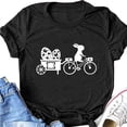 thumbnail image 4 of Pxiakgy Liquidation! T-Shirts de Pâques Col Rond pour Femmes Joyeuses Pâques Lapin avec Lunettes Blouse Décontractée Graphique Printemps Hauts Colorés Tee Femmes Topseaster Manches Courtes Chemise Décontractée Mode Noire S, 4 of 5