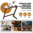 thumbnail image 6 of Costway Bamboo Sofa Side Table Z-Shaped Spacious Tabletop Space-Saving TV Snack Tray Brown, 6 of 10