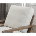 thumbnail image 6 of Guyou Mid Century Accent Chair and Ottoman Set, Upholstered Linen Fabric Armchair Comfy Single Sofa Lounge Chair with Wooden Frame for Fireplace Bedroom Living Room Study, White, 6 of 13