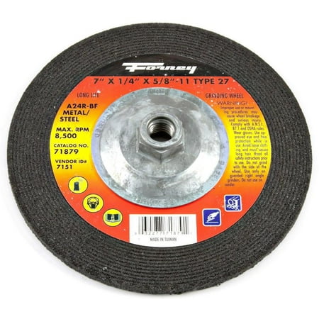 

7 x 1/4 Metal Type 27 Grinding Wheel Depressed Center 5/8 11 Arbor